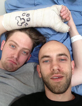 Kevin Atkins and Nick Porto following their assault on May 5. | FACEBOOK