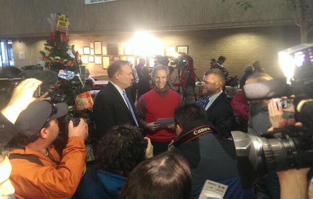 State Senator Jim Dabakis, Utah's Democratic Party chair, and partner Stephen Justesen, were among 35 couples married by Salt Lake City Mayor Ralph Baker in December. | TWITTER.COM 