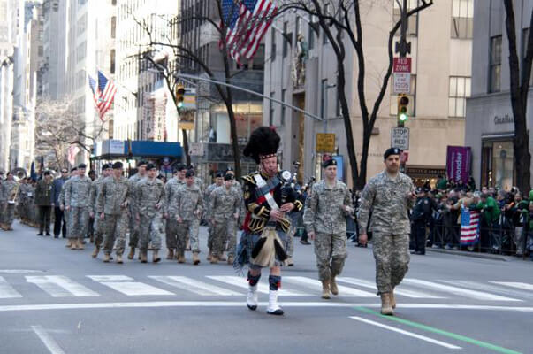 The 69th Infantry Regiment of the New York National Guard marching in the St. Patrick's Day Parade. | ARMY.MIL