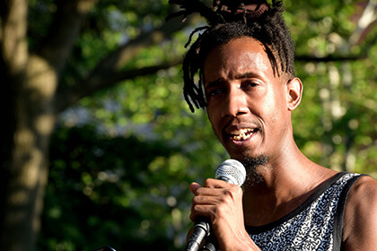 Chris Bilal, formerly homeless, now works at Streetwise and Safe, which assists and advocates for LGBTQ youth of color. | DONNA ACETO 