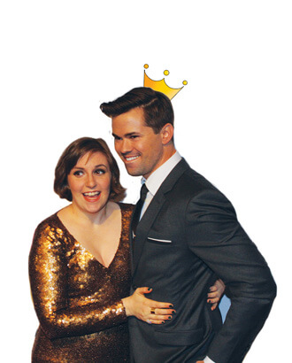 Andrew Rannells with "Girls" co-star Lena Dunham. | MICHAEL SHIREY