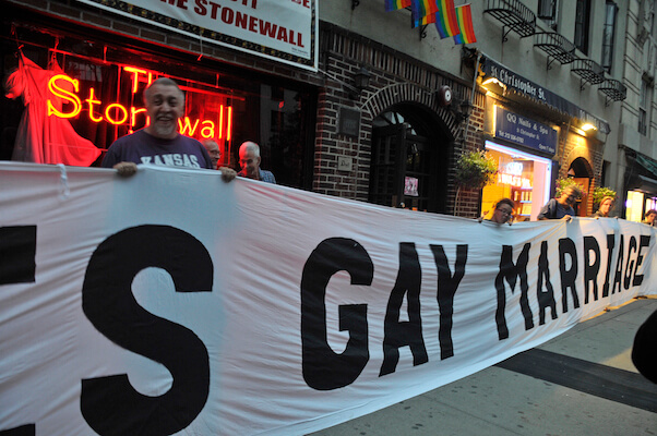 The celebration outside the Stonewall on June 24, 2011, the day New York's marriage equality law was enacted. | DONNA ACETO