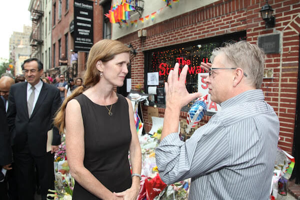 Ambassador Samantha Power outside the Stonewall. | COURTESY: US DEPARTMENT OF STATE