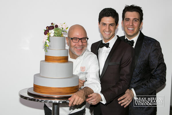 Chef Ron Ben-Israel with two happy grooms. | SARAH MERIANS