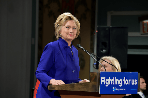 Hillary Clinton on April 19 after winning New York’s Democratic primary. | DONNA ACETO 