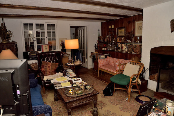 The living room of Tom Doyle and Bill Cornwell’s garden apartment on Horatio Street. | DONNA ACETO