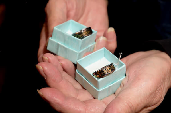 The wedding rings Bill Cornwell bought for him and Tom Doyle. | DONNA ACTO
