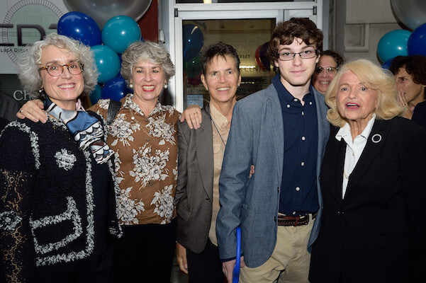 Edie Windsor (r.) with family members of Thea Spyer, including Dr. Virginia Spyer, Dr. Patricia Spyer, Karen Sauvigne, and Benjamin Freeman. | DONNA ACETO  