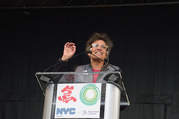 Dr. Mary Bassett, the city health commissioner, at this past December's dedication of the NYC AIDS Memorial in Greenwich Village. | DONNA ACETO