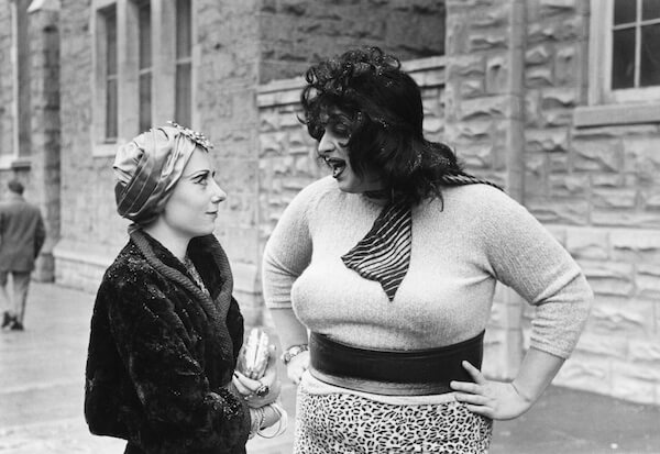 Mink Stole and Divine in John Waters’ 1970 “Multiple Maniacs,” which was reissued earlier this year in restored form. | LAWRENCE IRVINE 