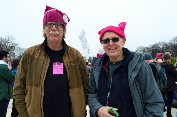 Many men showed their support for feminist issues. | DONNA ACETO