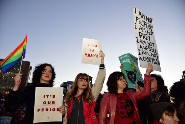 International Women's Day demonstrations in Washington Square Park. | DONNA ACETO