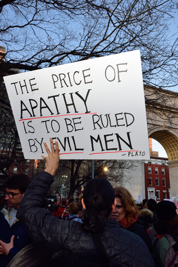 International Women's Day demonstrations in Washington Square Park. | DONNA ACETO