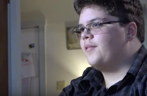 High school senior Gavin Grimm, here speaking to WVEC, the ABC affiliate in Norfolk, Virginia, has made his example a public document demanding fair and equal treatment for all his trans peers. | YOUTUBE.COM