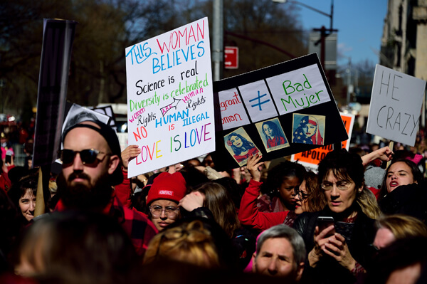 International Women's Day demonstrations in Midtown Manhattan. | DONNA ACETO