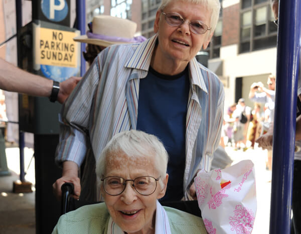 wwwConnie Kopelov seated and Phyllis Siegel