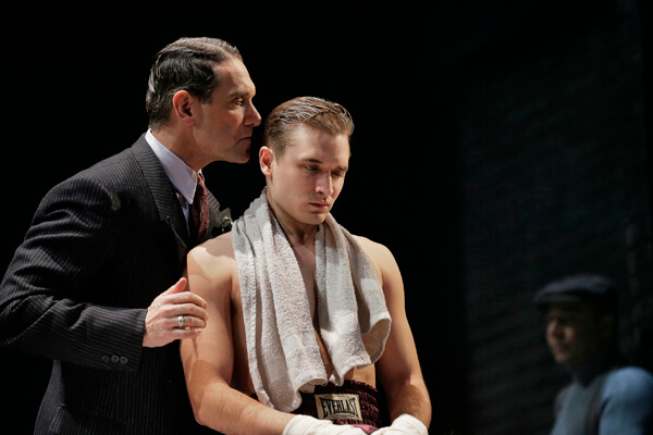 Anthony Crivello and Seth Numrich in Lincoln Center Theater’s production of Clifford Odets’ “Golden Boy,” running at the Belasco Theatre through January 20. | PAUL KOLNIK