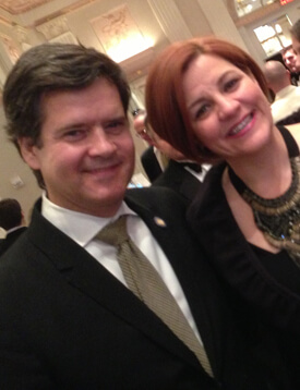 Christine Quinn with the West Side’s new state senator, Brad Hoylman, at the February 2 Human Right Campaign dinner, where the City Council speaker accepted the national LGBT gay rights group’s endorsement. She had previously been endorsed by the Empire State Pride Agenda and the Gay and Lesbian Victory Fund. | GAY CITY NEWS 
