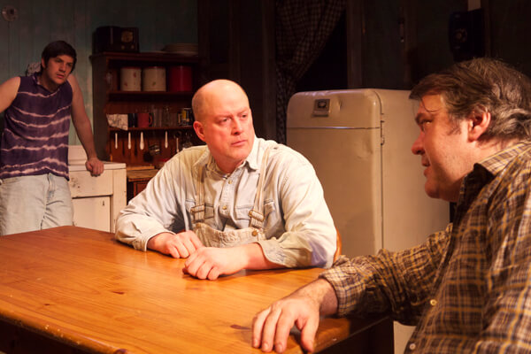 Alex Fast, William Laney, and Brad Fryman in the Oberon Theatre Ensemble production of "The Drawer Boy.” | ALEXANDER DINELARIS 