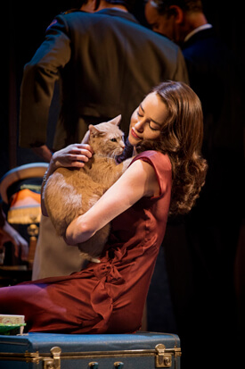 Vito Vincent and Emilia Clarke in Richard Greenberg’s adaptation of the Truman Capote novella “Breakfast at Tiffany’s.” | NATHAN JOHNSON 