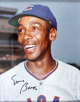 Ernie Banks as a young ballplayer. 