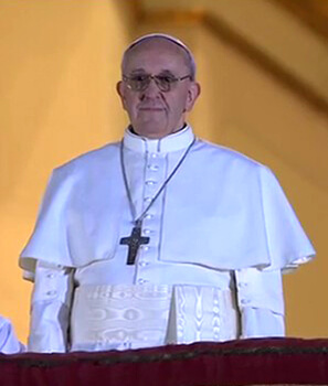 Cardinal Jorge Mario Bergoglio, the archbishop of Buenos Aires, appears on the balcony at the Vatican as Pope Francis I. | VATICAN.VA