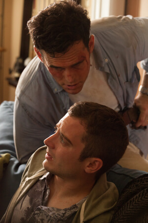 Matt Dillon and Elijah Wood in Wayne Kramer’s “Pawn Shop Chronicles.” 1544 Brendan Fraser as Elvis | ANCHOR BAY FILMS 