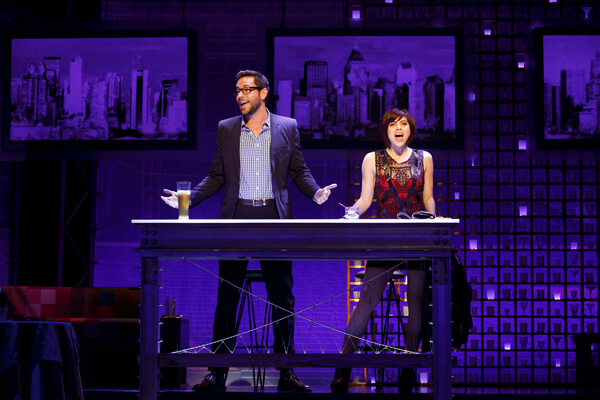 Zachary Levi and Krysta Rodriguez in “First Date”: he’s charming, she sings. | JOAN MARCUS 