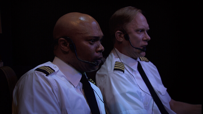 Patrick Daniels and Irving Gregory in “Charlie Victor Romeo” based on the 1999 play. | COLLECTIVE UNCONSCIOUS 