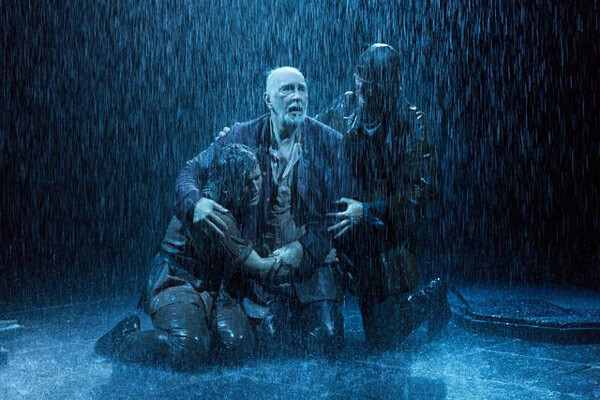 Harry Melling, Frank Langella, and Steven Pacey in the BAM production of "King Lear," through February 9. | RICHARD TERMINE/ BAM