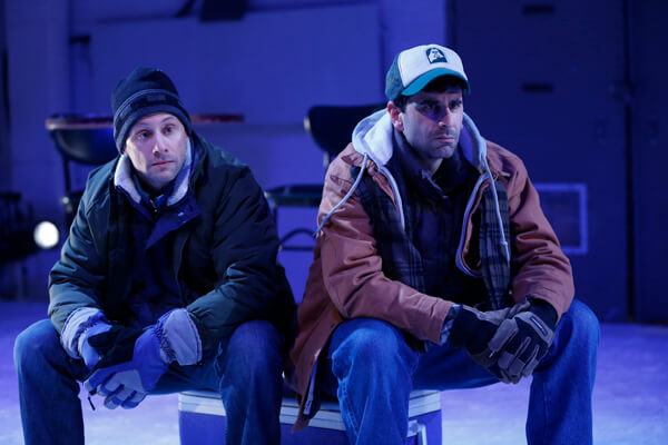 Kevin Isola and John Cariani in the “They Fell” vignette in Cariani’s “Almost, Maine.” | CAROL ROSEGG