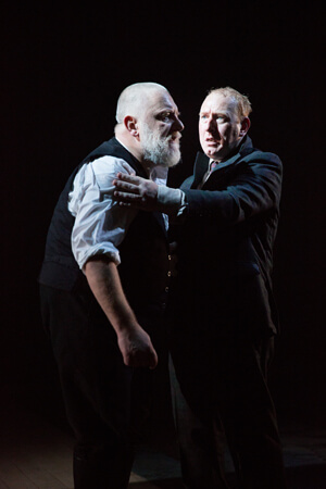 Simon Russell Beale as King Lear and Adrian Scarborough as the Fool in Sam Mendes' production at the Olivier. | MARK DOUET