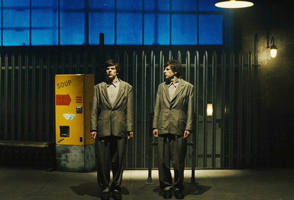 Jesse Eisenberg, twice, in Richard Ayoade’s “The Double.” | MAGNOLIA PICTURES