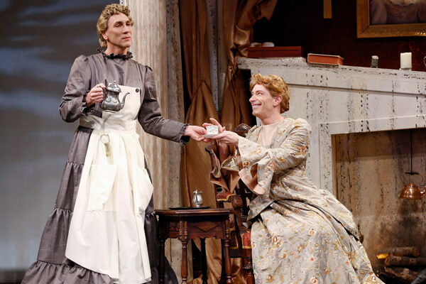 Robert Sella and Arnie Burton in the 30th anniversary production of Charles Ludlam’s “The Mystery of Irma Vep: A Penny Dreadful,” directed by Everett Quinton. | CAROL ROSEGG 