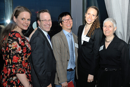 Paul Rapoport Foundation executive director Jane Schwartz (right) is joined by the group’s program director Ona Winet, David Stern, the executive director of Equal Justice Works, a foundation grantee, Eugene Chen, Equal Justice Works’ 2014 Paul Rapoport Fellow, and Alisa Goodwin, the manager of fellowships and advancement at Equal Justice Works. | DONNA ACETO 