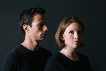 Kelly Markgraf and Sasha Cooke sing the parts of Hannah before and Hannah after in Laura Kaminsky’s “As One,” with libretto by Kimberly Reed and Mark Campbell. | LYNN LANE