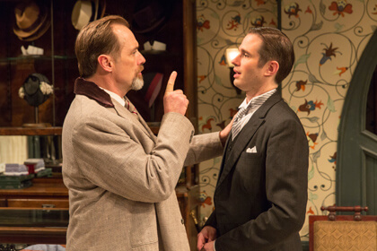 Kurt Rhoads and Joe Delafield in Ferenc Molnár’s “Fashions for Men,” at the Mint through March 29. | RICHARD TERMINE
