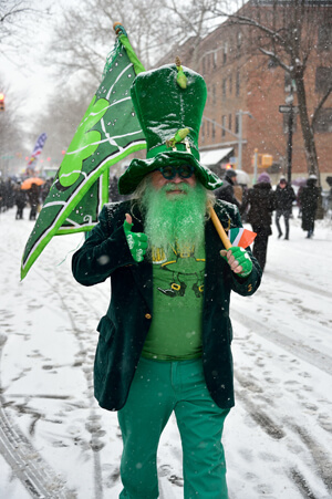 Marchers were wearing the green. | DONNA ACETO