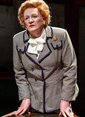 Steve Nallon as Margaret Thatcher in Jonathan Maitland’s“Dead Sheep.” | DARREN BELL 