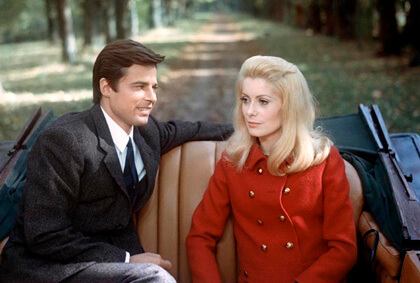 Catherine Deneuve (with Jean Sorel) wearing Yves St. Laurent in “Belle du Jour.” | FIAF.ORG 