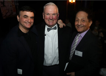 Lawrence Leritz and Andrew Wentik with Dancers Over 40 president John Sefakis at the group’s March 23 tribute to Ruth Page. | DANCERS OVER 40 