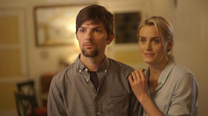 Adam Scott and Taylor Schilling in Patrick Brice’s “The Overnight.” | THE ORCHARD 