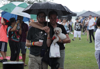 It didn’t rain on Charleston’s gay pride parade, but showers did dampen the festival afterward. | MICHAEL LUONGO 