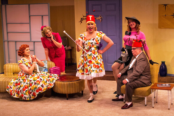 Phil Johnson, Melinda Gilb, Tony Houck, Andy Collins, and Fred Harlow in Johnson and director Ruff Yeager’s “She-Rantulas from Outer Space — in 3D!”  | DAREN SCOTT 