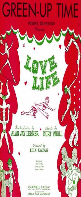 A theater bill from the original Broadway production of Kurt Weill and Alan Jay Lerner’s 1948 “Love Life.”