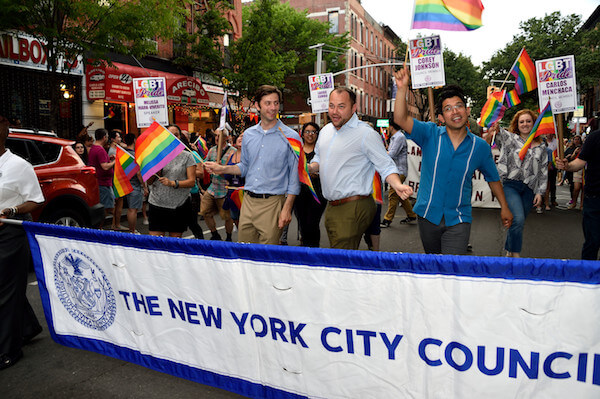 Councilmembers Steve Levin, Corey Johnson, and Carlos Menchaca. | DONNA ACETO