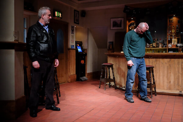 Declan Conlon and Patrick O’Kane in Owen McCafferty’s “Quietly,” at the Irish Rep. | JAMES HIGGINS