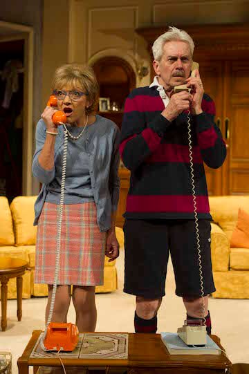 'Gillian Wright and Nicholas Le Prevost in Alan Ayckbourn’s “How The Other Half Loves,” directed by Bill Kenwright. ALASTAIR MUIR 