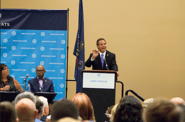 New York Governor Andrew Cuomo addresses the LGBT Caucus. | DNC 