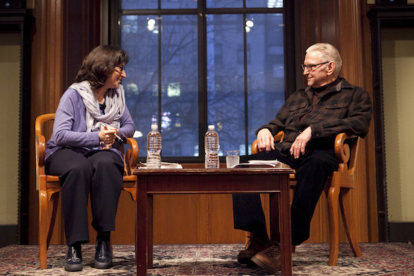 Martin Duberman and Columbia University journalism professor Alisa Solomon at the New York Public Library on March 28. | CHASI ANNEXY